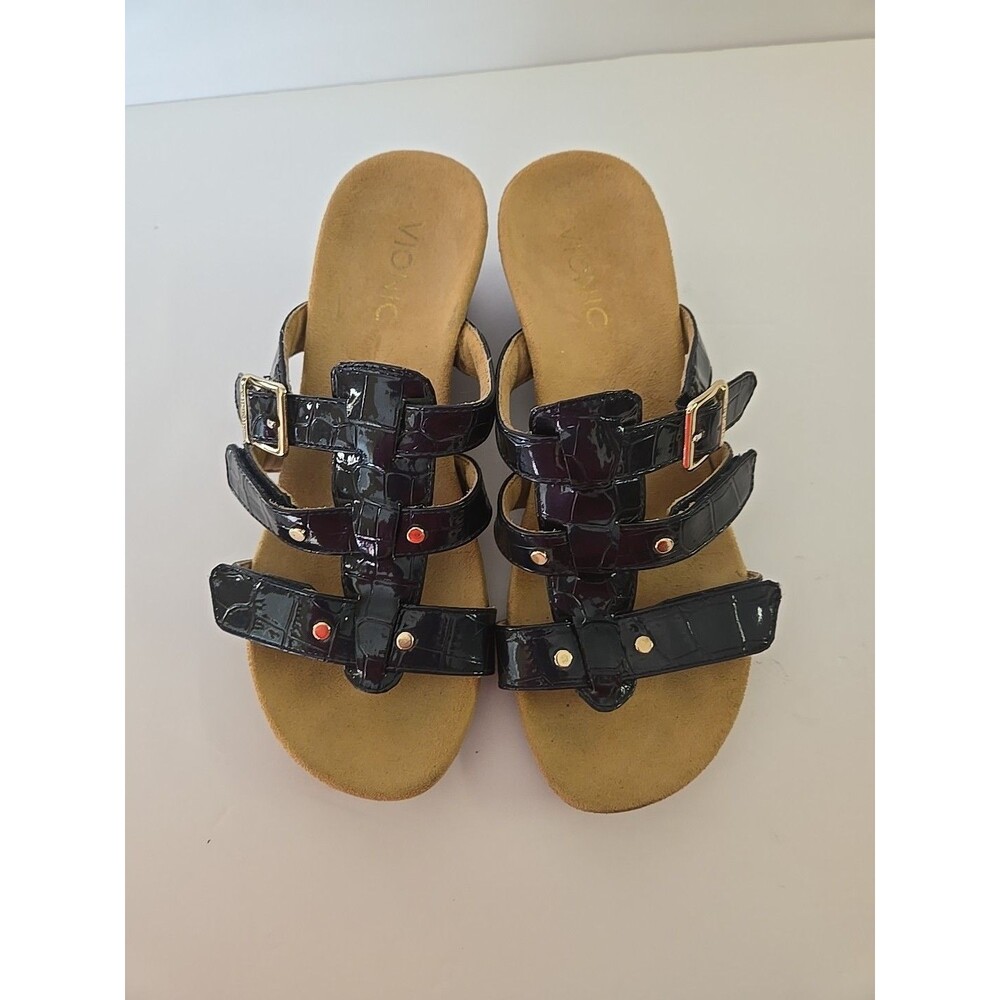Vionic Women's 381 Park Radia Navy Blue Cork Wedge Sandals Shoes Size 6 M EUC - Picture 15 of 15